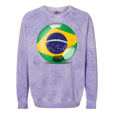 Soccer Ball Country Flag Brazil Colorblast Crewneck Sweatshirt