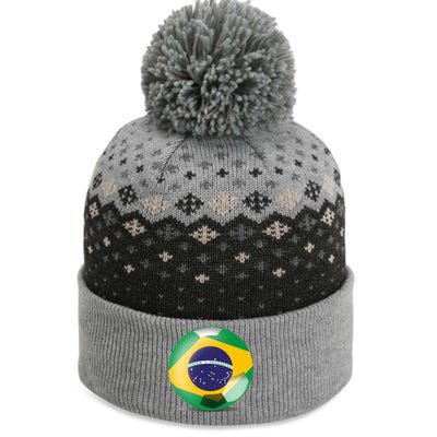 Soccer Ball Country Flag Brazil The Baniff Cuffed Pom Beanie