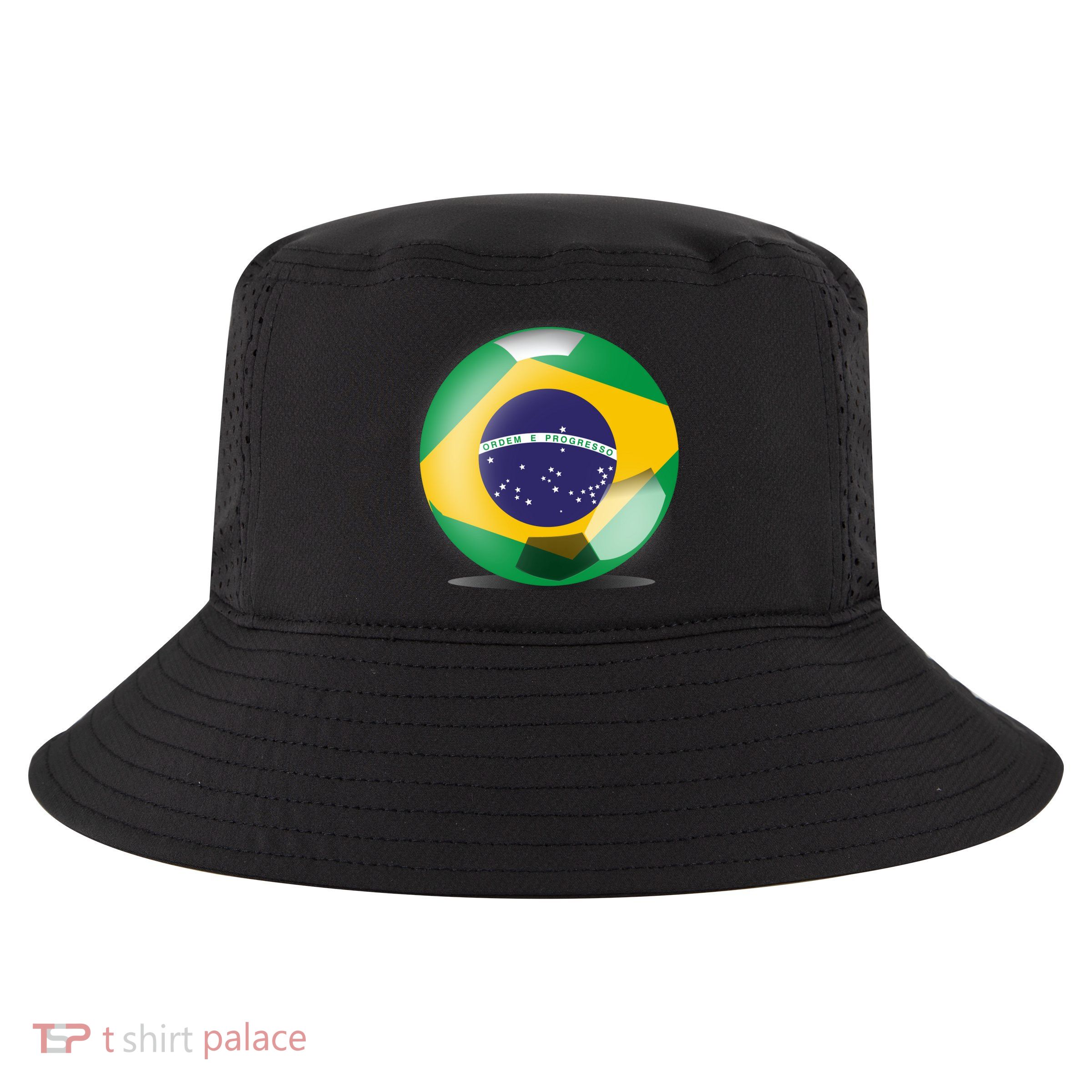 Soccer Ball Country Flag Brazil Cool Comfort Performance Bucket Hat