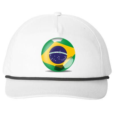 Soccer Ball Country Flag Brazil Snapback Five-Panel Rope Hat