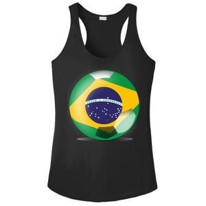 Soccer Ball Country Flag Brazil Ladies PosiCharge Competitor Racerback Tank