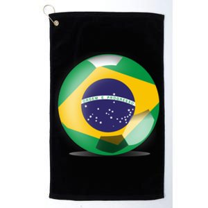 Soccer Ball Country Flag Brazil Platinum Collection Golf Towel