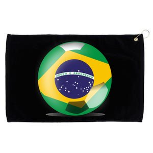 Soccer Ball Country Flag Brazil Grommeted Golf Towel