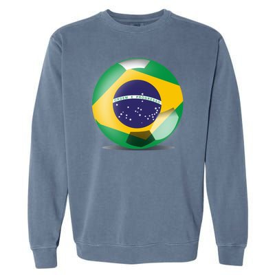 Soccer Ball Country Flag Brazil Garment-Dyed Sweatshirt