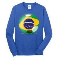 Soccer Ball Country Flag Brazil Tall Long Sleeve T-Shirt