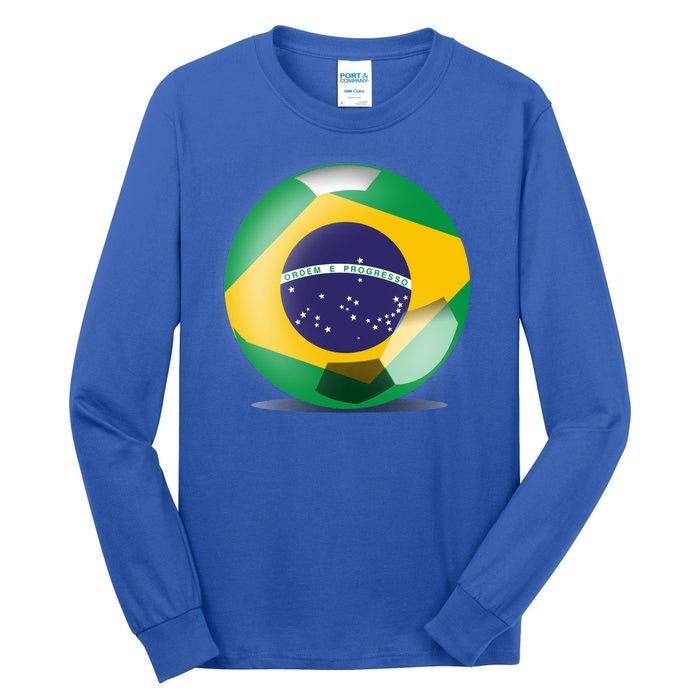 Soccer Ball Country Flag Brazil Tall Long Sleeve T-Shirt