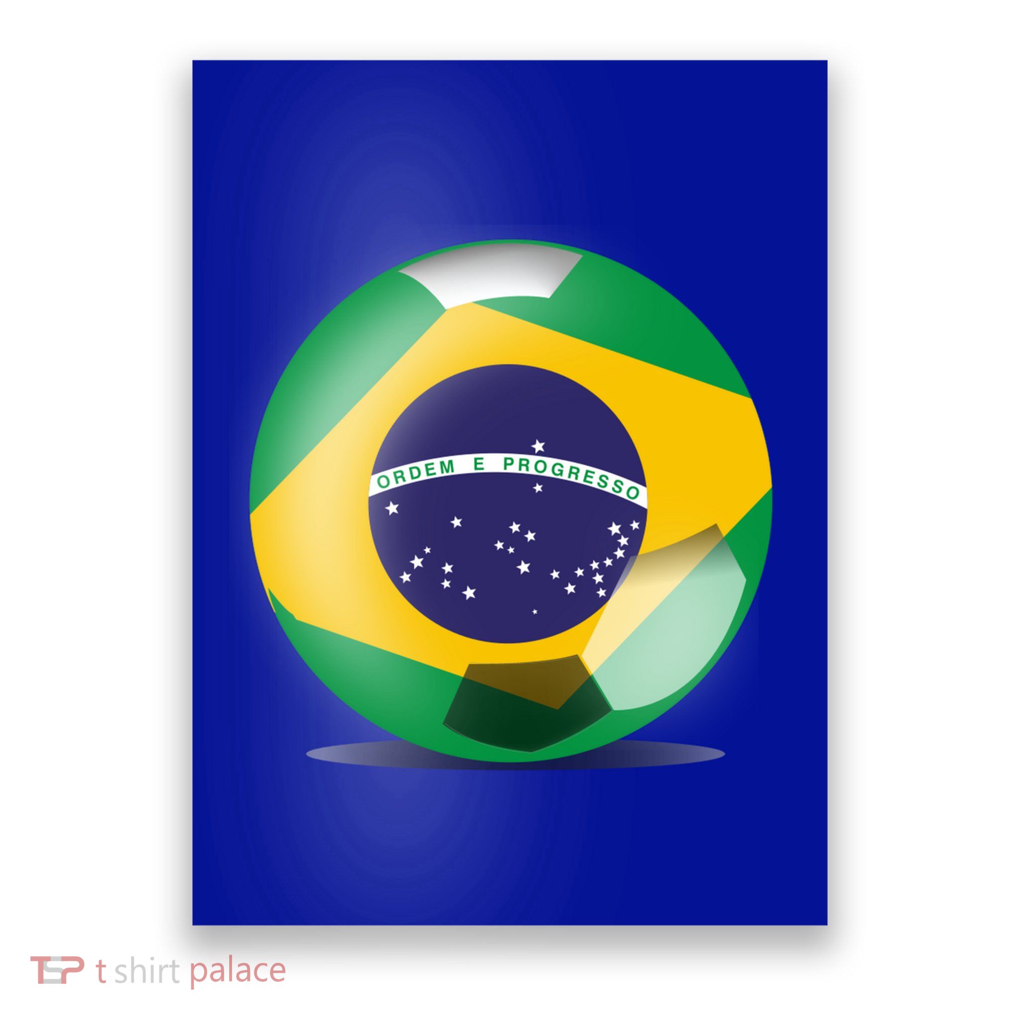 Soccer Ball Country Flag Brazil Poster