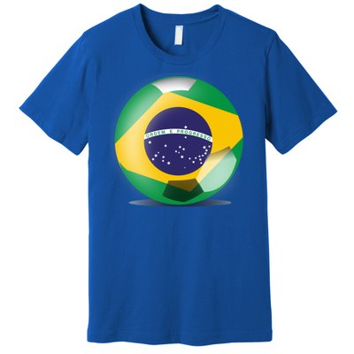 Soccer Ball Country Flag Brazil Premium T-Shirt