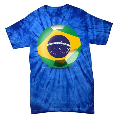 Soccer Ball Country Flag Brazil Tie-Dye T-Shirt