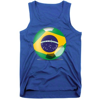 Soccer Ball Country Flag Brazil Tank Top