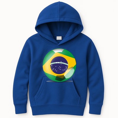 Soccer Ball Country Flag Brazil Kids Hoodie