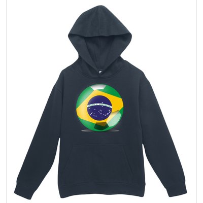 Soccer Ball Country Flag Brazil Urban Pullover Hoodie