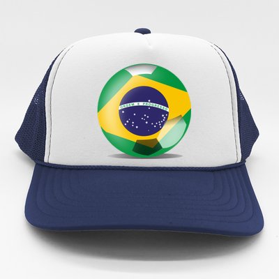 Soccer Ball Country Flag Brazil Trucker Hat