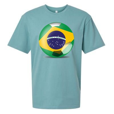 Soccer Ball Country Flag Brazil Sueded Cloud Jersey T-Shirt