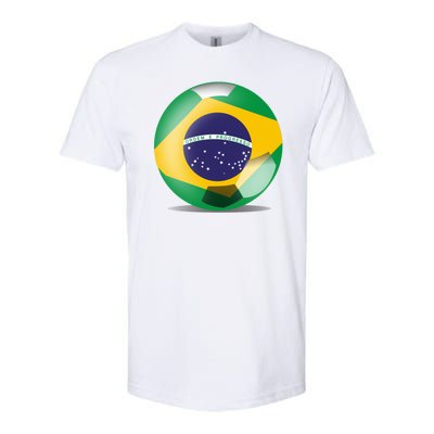 Soccer Ball Country Flag Brazil Softstyle CVC T-Shirt