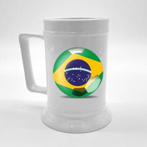 Soccer Ball Country Flag Brazil Beer Stein