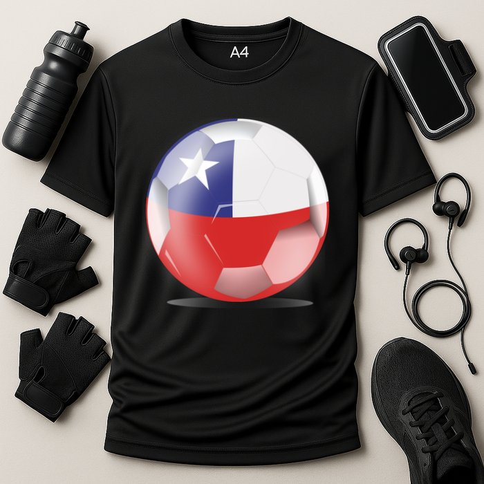 Soccer Ball Country Flag Chile Cooling Performance Crew T-Shirt