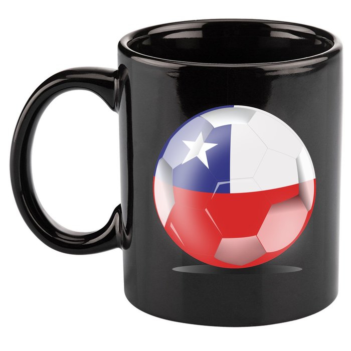 Soccer Ball Country Flag Chile 11oz C Handle Ceramic Mug