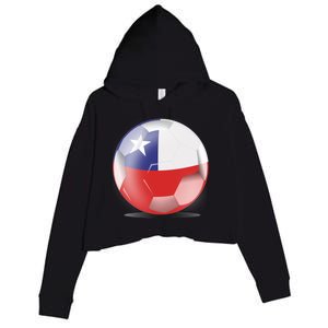 Soccer Ball Country Flag Chile Crop Fleece Hoodie