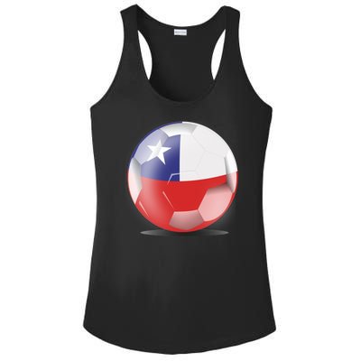 Soccer Ball Country Flag Chile Ladies PosiCharge Competitor Racerback Tank