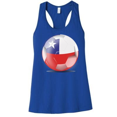 Soccer Ball Country Flag Chile Women's Racerback Tank