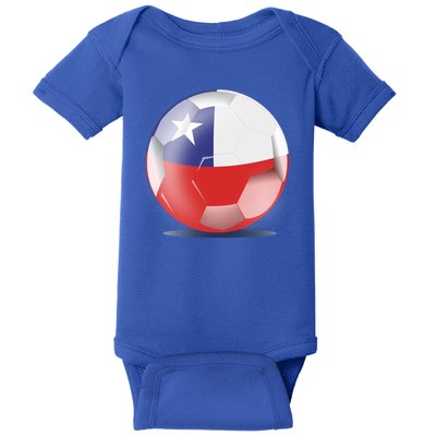 Soccer Ball Country Flag Chile Baby Bodysuit