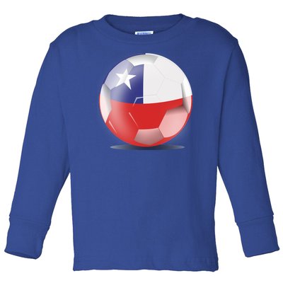 Soccer Ball Country Flag Chile Toddler Long Sleeve Shirt