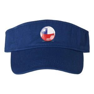 Soccer Ball Country Flag Chile Valucap Bio-Washed Visor