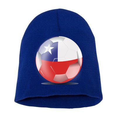 Soccer Ball Country Flag Chile Short Acrylic Beanie