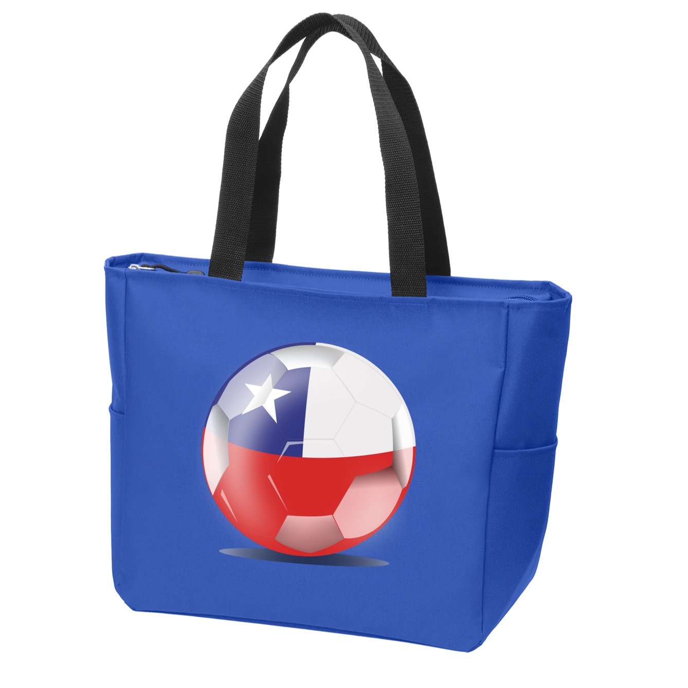 Soccer Ball Country Flag Chile Zip Tote Bag