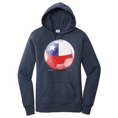 Soccer Ball Country Flag Chile Women's Pullover Hoodie