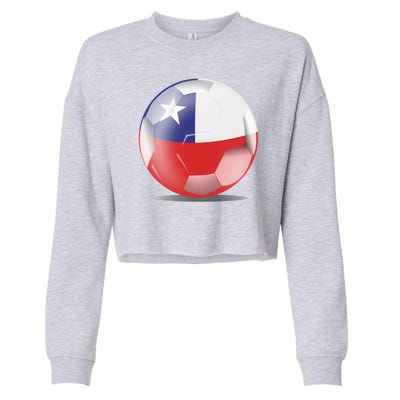 Soccer Ball Country Flag Chile Cropped Pullover Crew