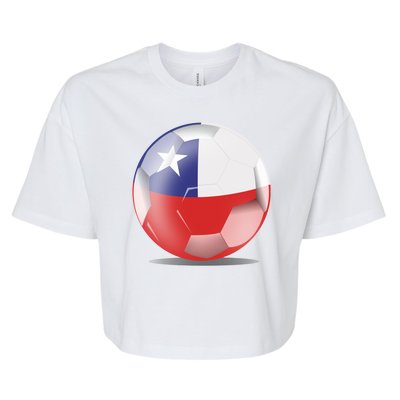 Soccer Ball Country Flag Chile Bella+Canvas Jersey Crop Tee