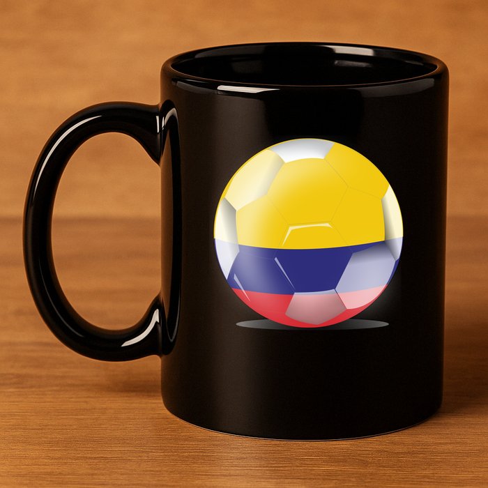 Soccer Ball Country Flag Colombia 11oz C Handle Ceramic Mug
