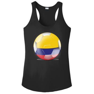 Soccer Ball Country Flag Colombia Ladies PosiCharge Competitor Racerback Tank