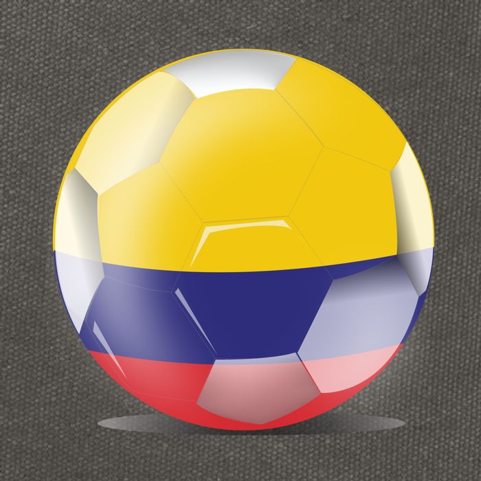 Soccer Ball Country Flag Colombia Cotton Canvas Backpack