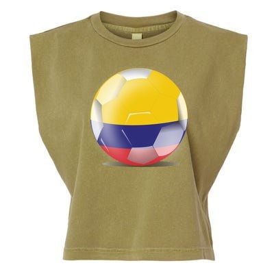 Soccer Ball Country Flag Colombia Garment-Dyed Women's Muscle Tee