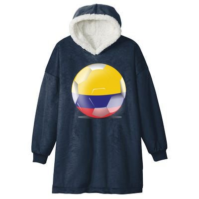 Soccer Ball Country Flag Colombia Hooded Wearable Blanket