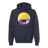 Soccer Ball Country Flag Colombia Premium Hoodie