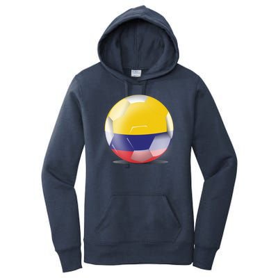 Soccer Ball Country Flag Colombia Women's Pullover Hoodie