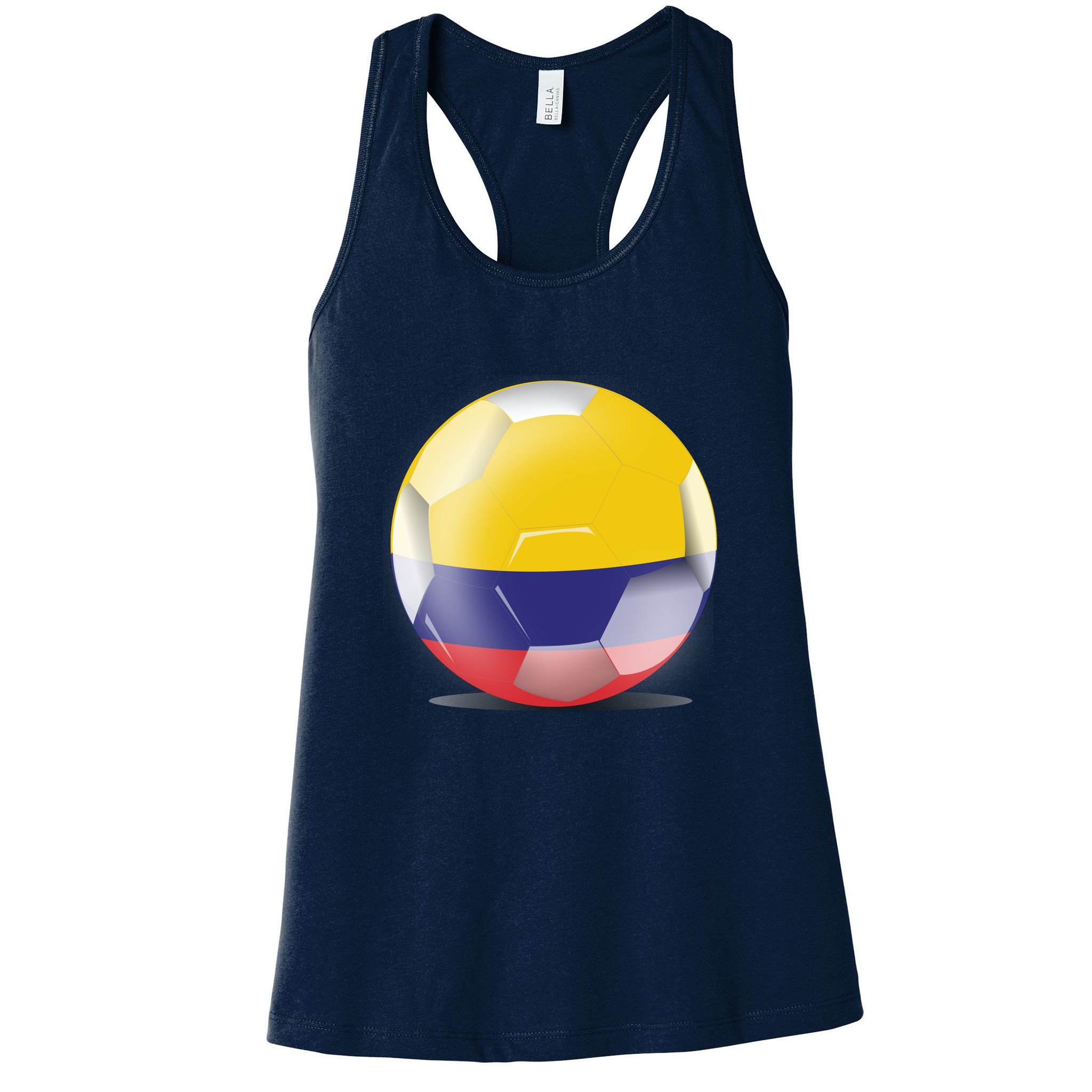 Soccer Ball Country Flag Colombia Womens Tank Top