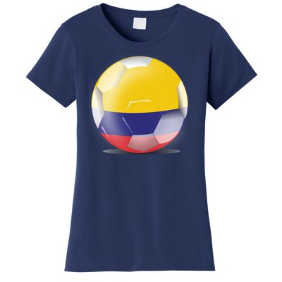 Soccer Ball Country Flag Colombia Women's T-Shirt