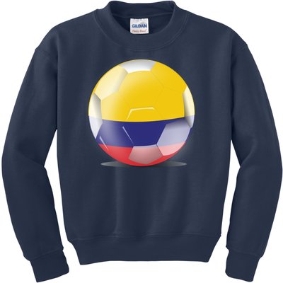 Soccer Ball Country Flag Colombia Kids Sweatshirt