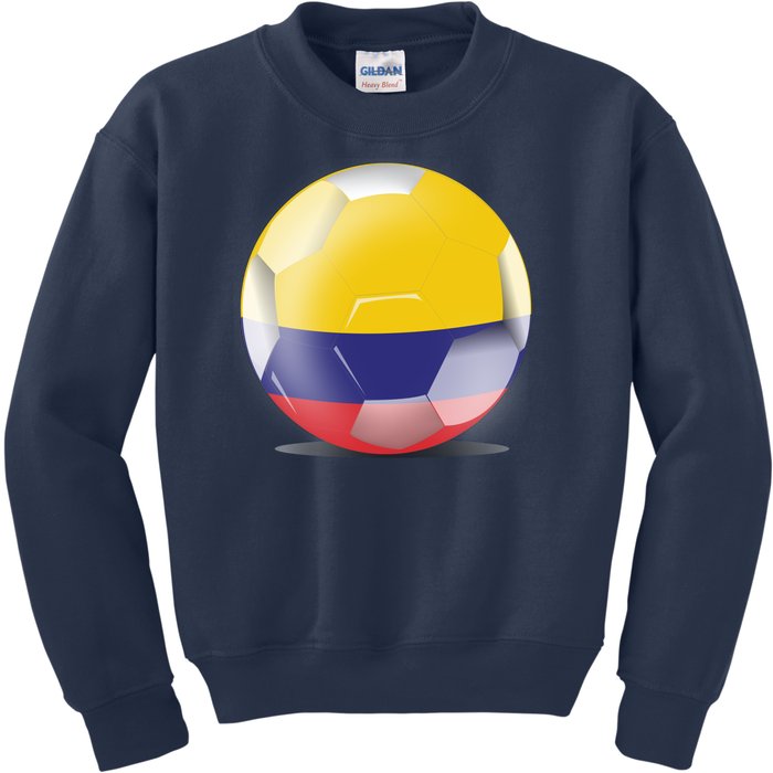 Soccer Ball Country Flag Colombia Kids Sweatshirt