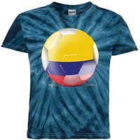 Soccer Ball Country Flag Colombia Kids Tie-Dye T-Shirt