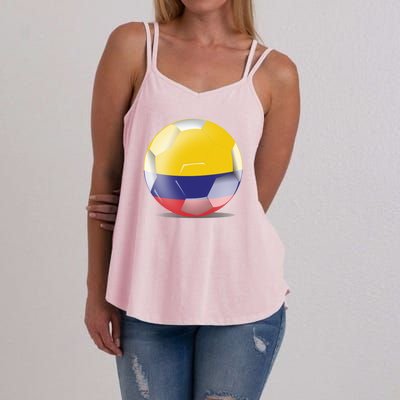 Soccer Ball Country Flag Colombia Women's Strappy Tank