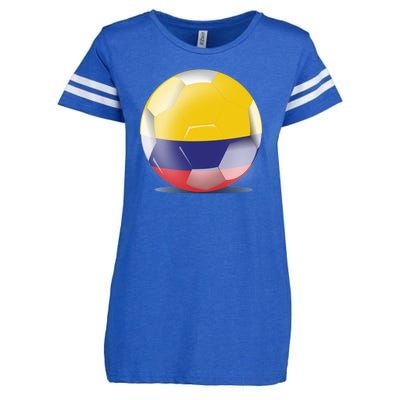 Soccer Ball Country Flag Colombia Enza Ladies Jersey Football T-Shirt