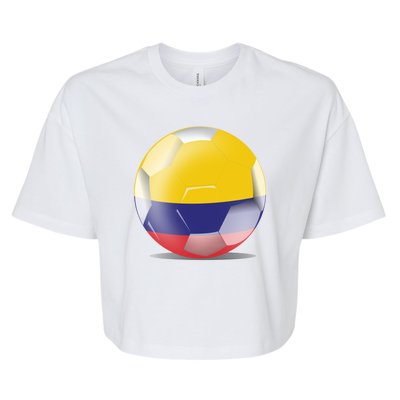 Soccer Ball Country Flag Colombia Bella+Canvas Jersey Crop Tee