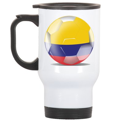 Soccer Ball Country Flag Colombia Stainless Steel Travel Mug