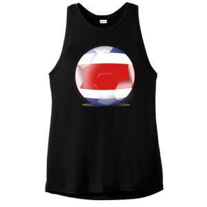 Soccer Ball Country Flag Costa Rica Ladies PosiCharge Tri-Blend Wicking Tank